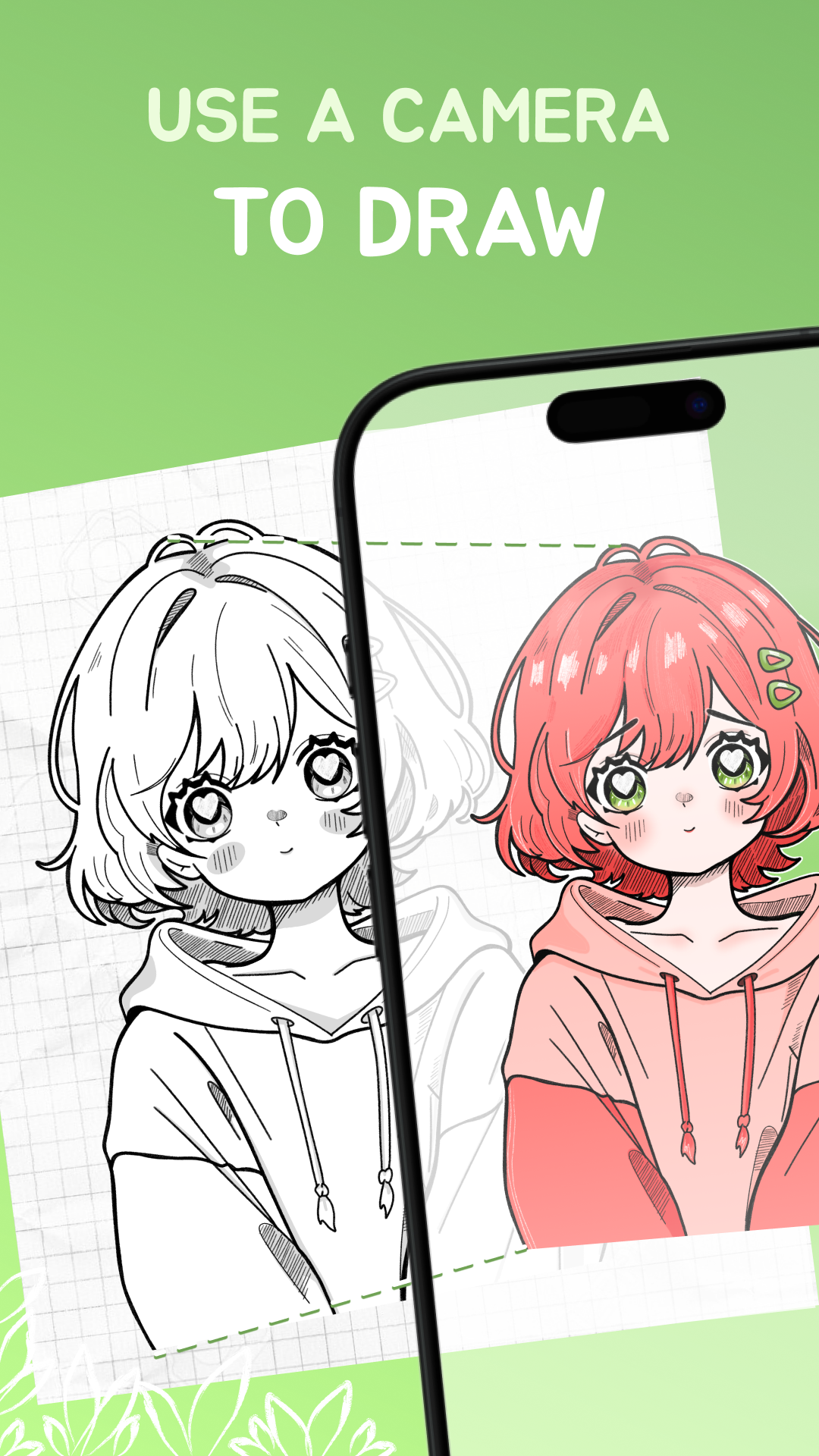 AR drawing artwork showing camera trace workflow for cute sketch practice